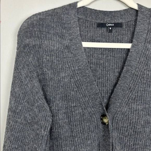 Quince Dark Gray Wool/Alpaca Blend Cardigan - Size M - Picture 3 of 8